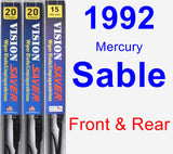 Front & Rear Wiper Blade Pack for 1992 Mercury Sable - Vision Saver