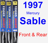 Front & Rear Wiper Blade Pack for 1997 Mercury Sable - Vision Saver