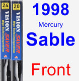 Front Wiper Blade Pack for 1998 Mercury Sable - Vision Saver