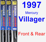 Front & Rear Wiper Blade Pack for 1997 Mercury Villager - Vision Saver