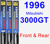 Front & Rear Wiper Blade Pack for 1996 Mitsubishi 3000GT - Vision Saver