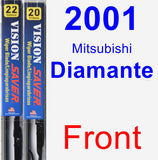 Front Wiper Blade Pack for 2001 Mitsubishi Diamante - Vision Saver