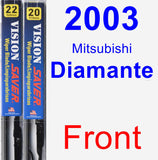 Front Wiper Blade Pack for 2003 Mitsubishi Diamante - Vision Saver