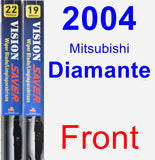 Front Wiper Blade Pack for 2004 Mitsubishi Diamante - Vision Saver