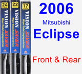 Front & Rear Wiper Blade Pack for 2006 Mitsubishi Eclipse - Vision Saver