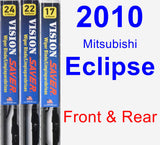 Front & Rear Wiper Blade Pack for 2010 Mitsubishi Eclipse - Vision Saver