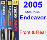 Front & Rear Wiper Blade Pack for 2005 Mitsubishi Endeavor - Vision Saver