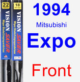 Front Wiper Blade Pack for 1994 Mitsubishi Expo - Vision Saver