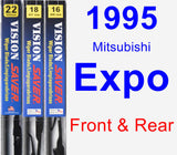 Front & Rear Wiper Blade Pack for 1995 Mitsubishi Expo - Vision Saver