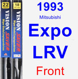 Front Wiper Blade Pack for 1993 Mitsubishi Expo LRV - Vision Saver