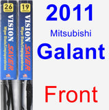 Front Wiper Blade Pack for 2011 Mitsubishi Galant - Vision Saver