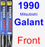 Front Wiper Blade Pack for 1990 Mitsubishi Galant - Vision Saver