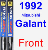 Front Wiper Blade Pack for 1992 Mitsubishi Galant - Vision Saver