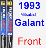 Front Wiper Blade Pack for 1993 Mitsubishi Galant - Vision Saver