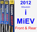 Front & Rear Wiper Blade Pack for 2012 Mitsubishi i-MiEV - Vision Saver