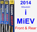 Front & Rear Wiper Blade Pack for 2014 Mitsubishi i-MiEV - Vision Saver