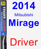 Driver Wiper Blade for 2014 Mitsubishi Mirage - Vision Saver