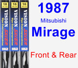 Front & Rear Wiper Blade Pack for 1987 Mitsubishi Mirage - Vision Saver