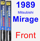 Front Wiper Blade Pack for 1989 Mitsubishi Mirage - Vision Saver