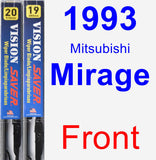 Front Wiper Blade Pack for 1993 Mitsubishi Mirage - Vision Saver