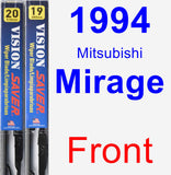 Front Wiper Blade Pack for 1994 Mitsubishi Mirage - Vision Saver