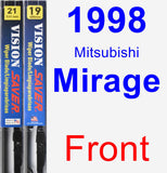 Front Wiper Blade Pack for 1998 Mitsubishi Mirage - Vision Saver