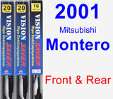 Front & Rear Wiper Blade Pack for 2001 Mitsubishi Montero - Vision Saver