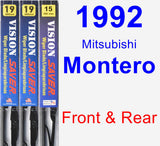 Front & Rear Wiper Blade Pack for 1992 Mitsubishi Montero - Vision Saver