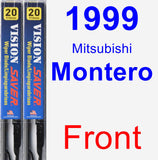 Front Wiper Blade Pack for 1999 Mitsubishi Montero - Vision Saver