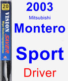 Driver Wiper Blade for 2003 Mitsubishi Montero Sport - Vision Saver