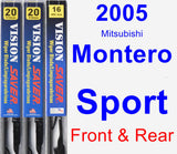 Front & Rear Wiper Blade Pack for 2005 Mitsubishi Montero Sport - Vision Saver