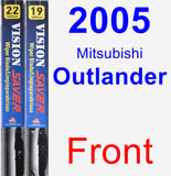 Front Wiper Blade Pack for 2005 Mitsubishi Outlander - Vision Saver