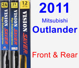 Front & Rear Wiper Blade Pack for 2011 Mitsubishi Outlander - Vision Saver