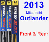 Front & Rear Wiper Blade Pack for 2013 Mitsubishi Outlander - Vision Saver