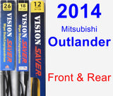 Front & Rear Wiper Blade Pack for 2014 Mitsubishi Outlander - Vision Saver