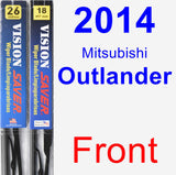 Front Wiper Blade Pack for 2014 Mitsubishi Outlander - Vision Saver