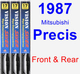 Front & Rear Wiper Blade Pack for 1987 Mitsubishi Precis - Vision Saver