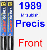 Front Wiper Blade Pack for 1989 Mitsubishi Precis - Vision Saver