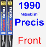 Front Wiper Blade Pack for 1990 Mitsubishi Precis - Vision Saver