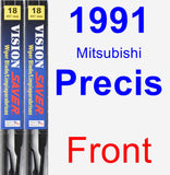 Front Wiper Blade Pack for 1991 Mitsubishi Precis - Vision Saver