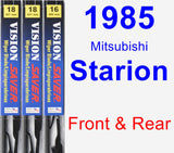 Front & Rear Wiper Blade Pack for 1985 Mitsubishi Starion - Vision Saver