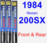 Front & Rear Wiper Blade Pack for 1984 Nissan 200SX - Vision Saver