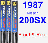 Front & Rear Wiper Blade Pack for 1987 Nissan 200SX - Vision Saver