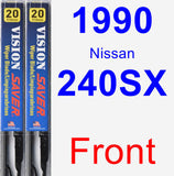 Front Wiper Blade Pack for 1990 Nissan 240SX - Vision Saver