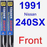 Front Wiper Blade Pack for 1991 Nissan 240SX - Vision Saver