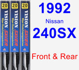 Front & Rear Wiper Blade Pack for 1992 Nissan 240SX - Vision Saver