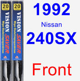Front Wiper Blade Pack for 1992 Nissan 240SX - Vision Saver