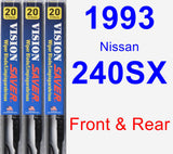 Front & Rear Wiper Blade Pack for 1993 Nissan 240SX - Vision Saver