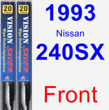 Front Wiper Blade Pack for 1993 Nissan 240SX - Vision Saver