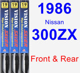 Front & Rear Wiper Blade Pack for 1986 Nissan 300ZX - Vision Saver